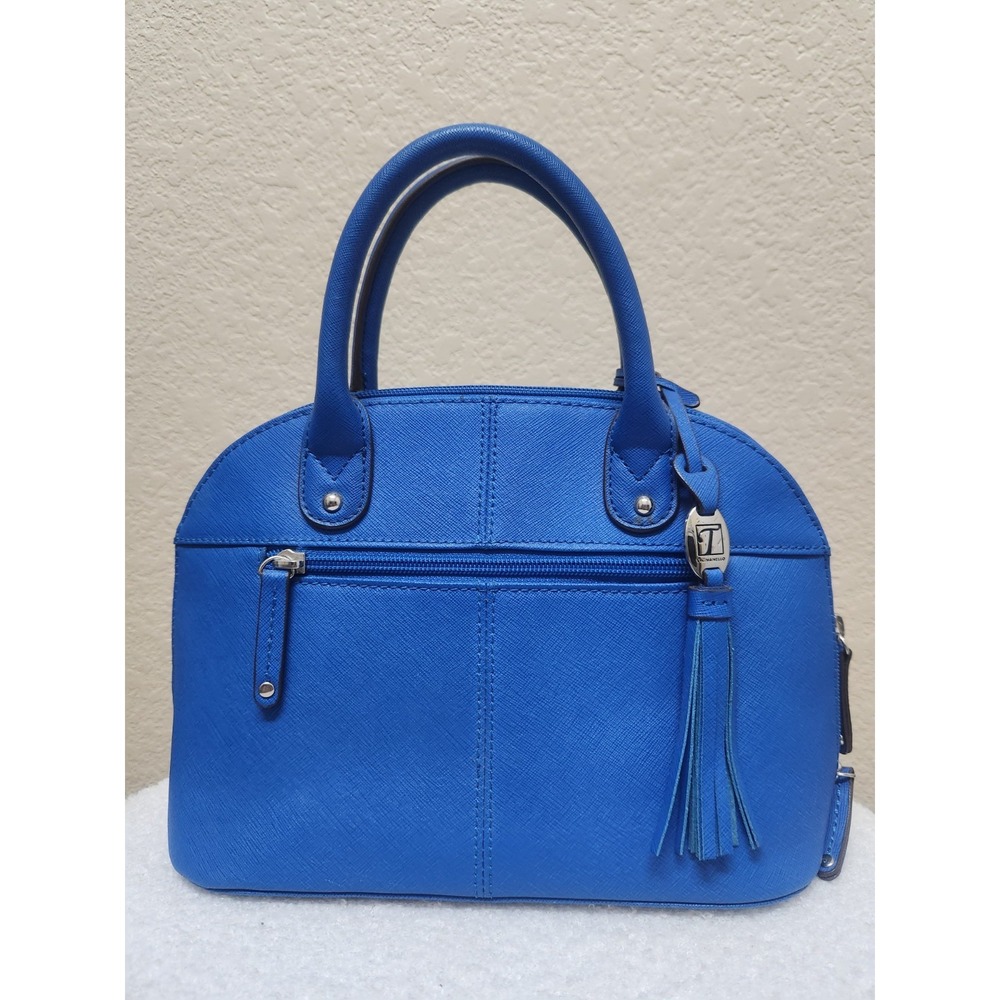 Tignanello Blue Saffiano Leather Mini Convertible Satchel Bag Bolso Azul King
